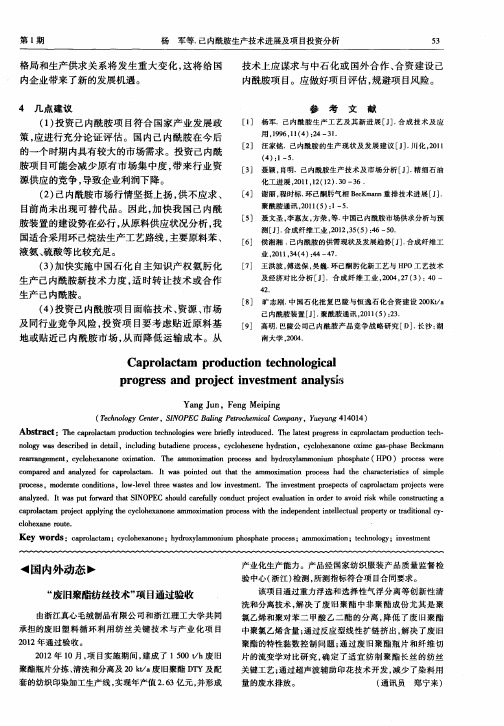 “废旧聚酯纺丝技术”项目通过验收
