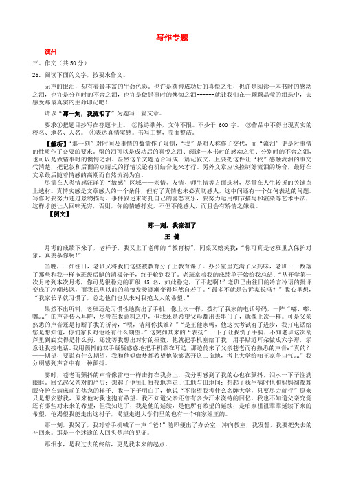 山东省13市2017年中考语文试卷按考点分项汇编写作专题含解析20190220159