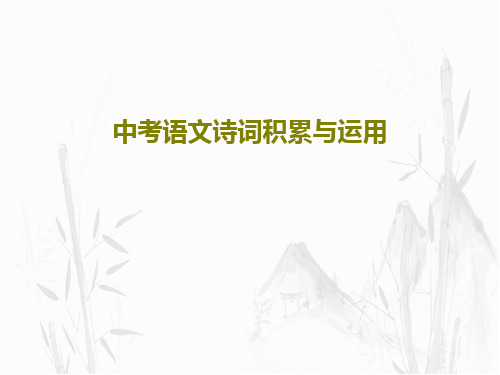 中考语文诗词积累与运用31页PPT