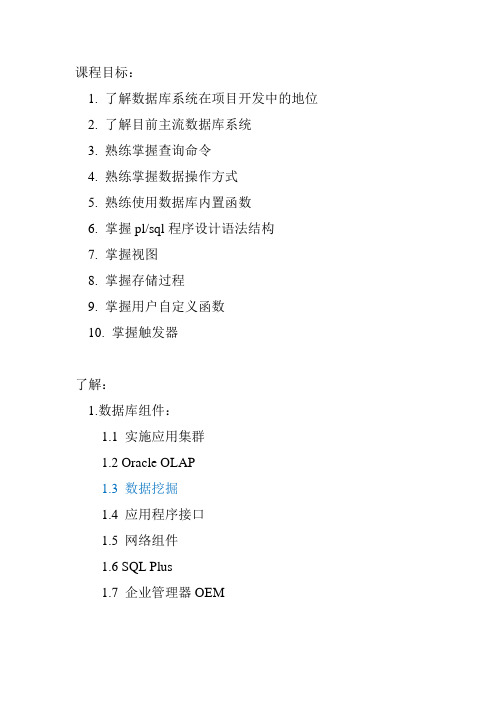 Oracle基础知识大全,免费