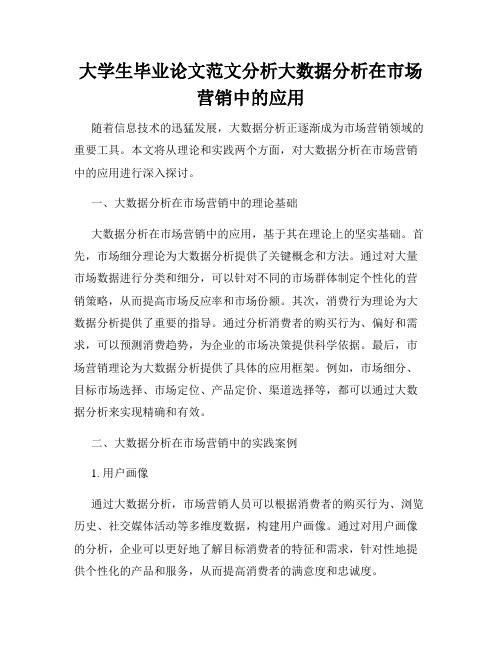 大学生毕业论文范文分析大数据分析在市场营销中的应用