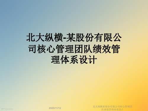 北大纵横某股份有限公司核心管理团队绩效管理体系设计