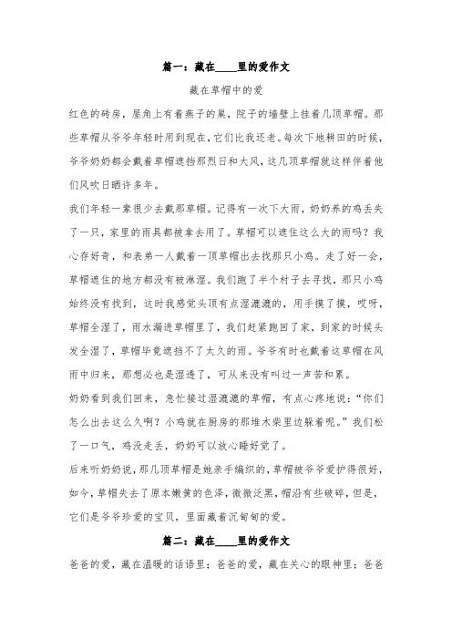 藏在什么里的爱作文300字