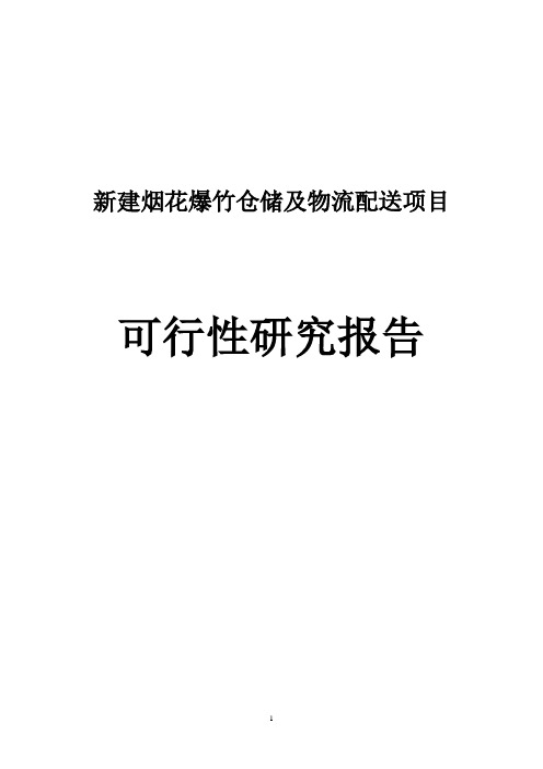 新建烟花爆竹仓储及物流配送项目可行性研究报告