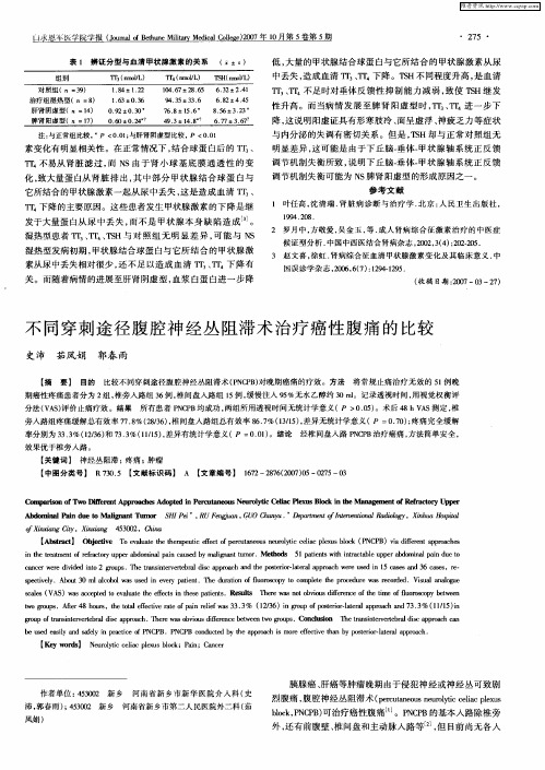 不同穿刺途径腹腔神经丛阻滞术治疗癌性腹痛的比较