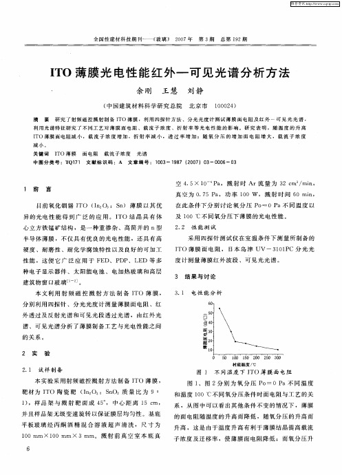 ITO薄膜光电性能红外-可见光谱分析方法