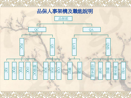 品保部组织结构及职能