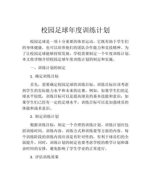 校园足球年度训练计划