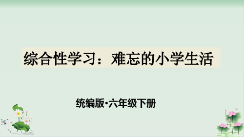 六年级下册语文课件第六单元综合性学习难忘的小学生活部编版