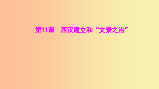 第三单元第11课西汉建立和“文景之治”-2024-2025学年初中历史七年级上册上课课件(深圳专版)