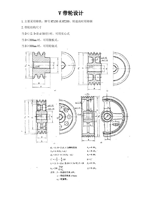 三角带带轮、轮槽尺寸汇总