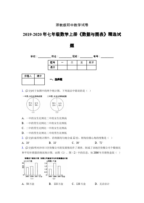 浙教版初中数学七年级上册第六章《数据与图表》单元复习试题精选 (88)