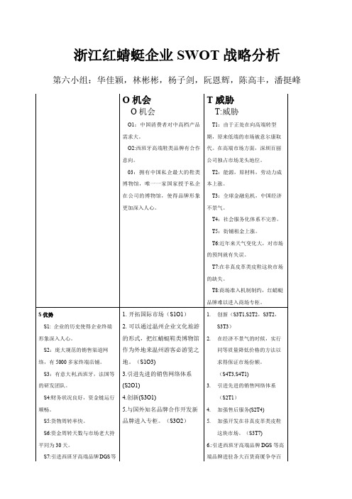 第六组浙江红蜻蜓企业战略管理swot分析