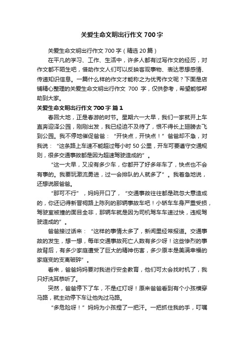 关爱生命文明出行作文700字