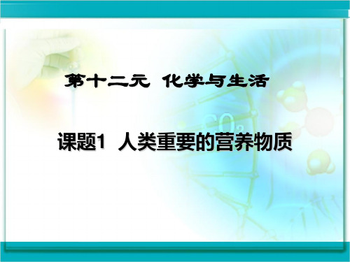 人教版化学九年级第十二单元课题1人类重要的营养物质 (共28张PPT)