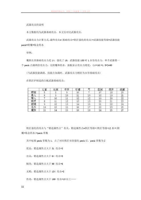 上古卷轴5天际原版所有武器基础攻击对比