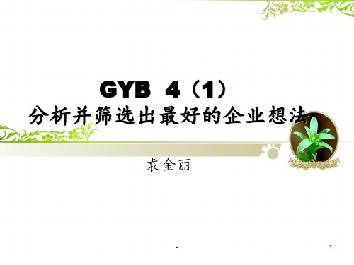 GYB--4(1)分析并筛选出最好的企业想法PPT课件