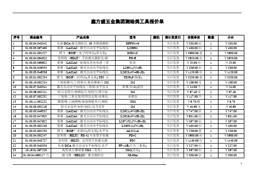 鑫方盛五金集团测绘类工具报价单