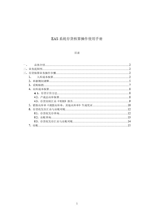 EAS系统存货核算操作使用手册