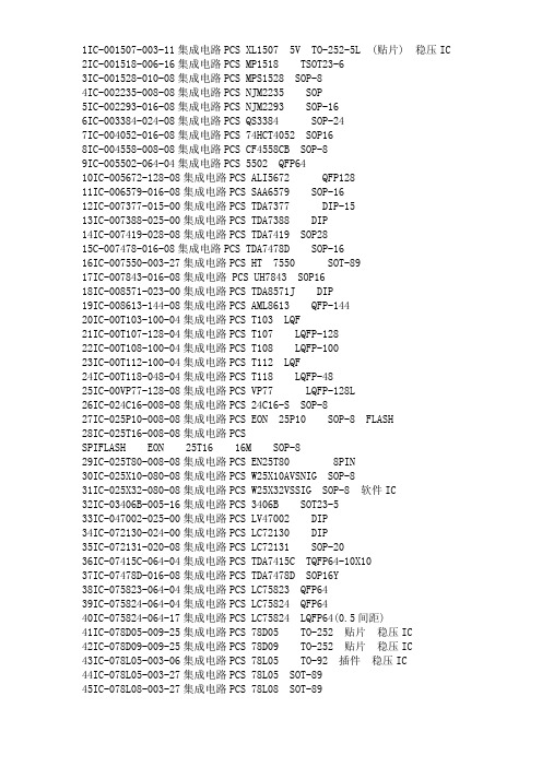 DVD用到的基本型号IC