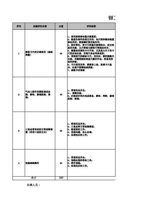 钳工初级工实操题