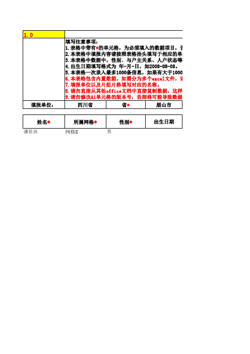 户籍人口登记表