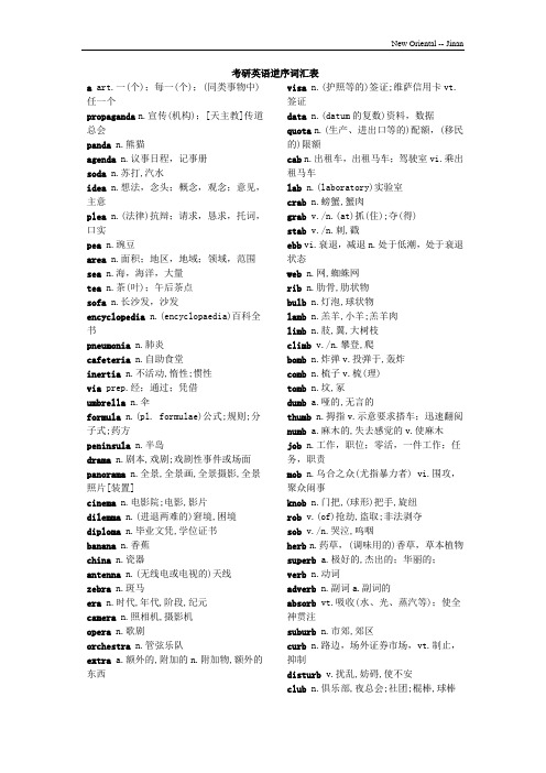 考研英语逆序词汇表