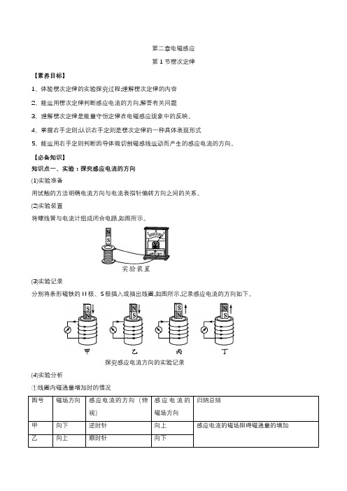 物理人教版高中选择性必修二(2019年新编)2-1楞次定律 讲义