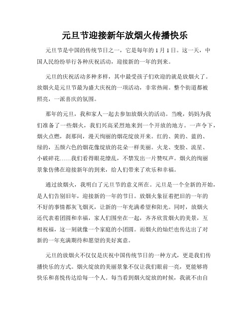 小学三年级作文元旦节迎接新年放烟火传播快乐