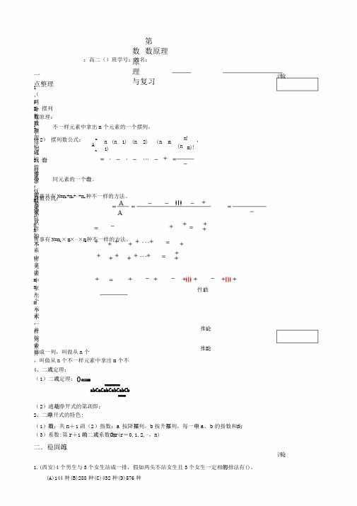 人教版高二数学选修23第一章计数原理《《计数原理》小结与总结复习》