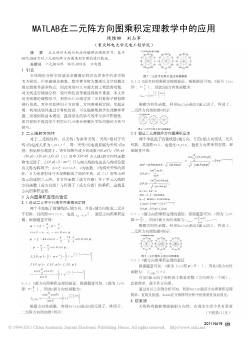 MATLAB在二元阵方向图乘积定理教学中的应用