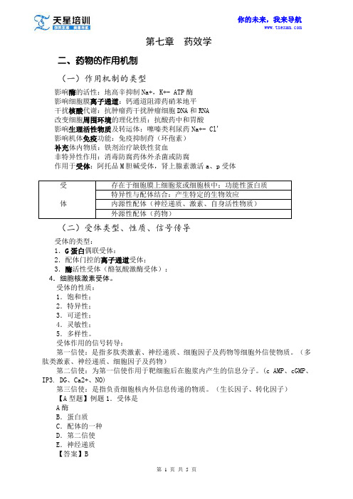 2015年执业药师《药学专业知识一》第七章药效学(二)