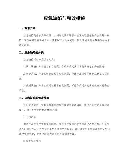 应急缺陷与整改措施