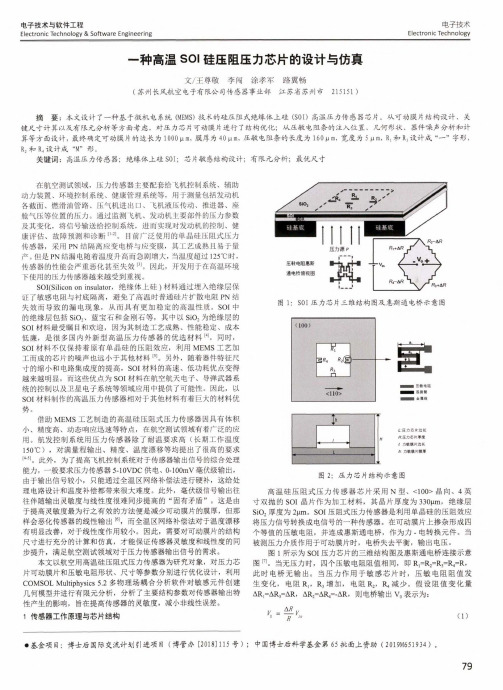 一种高温soi硅压阻压力芯片的设计与仿真