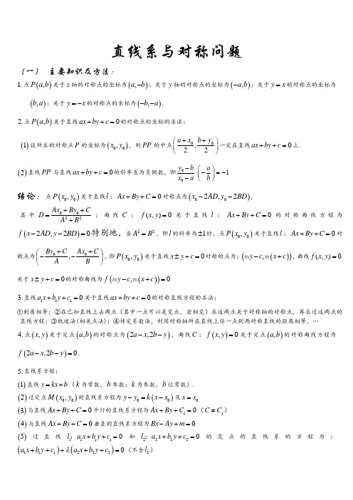 直线系与对称问题