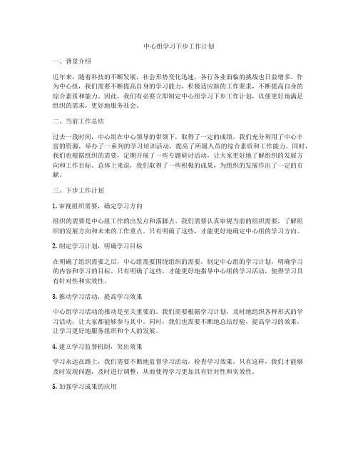 中心组学习下步工作计划