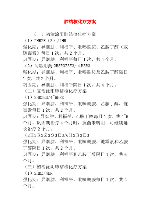 肺结核化疗方案