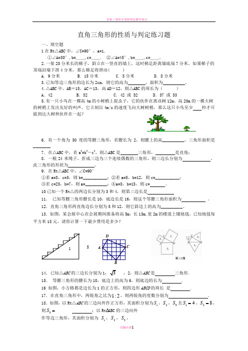 直角三角形的性质与判定练习题