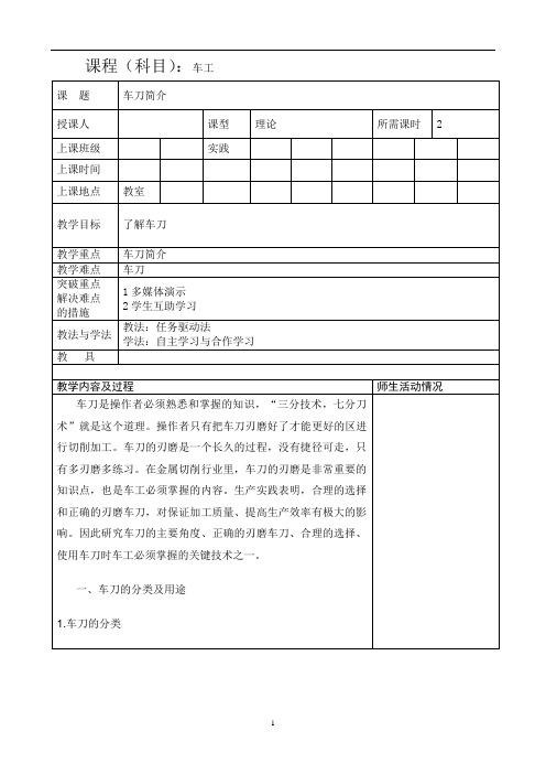 车工08车刀简介