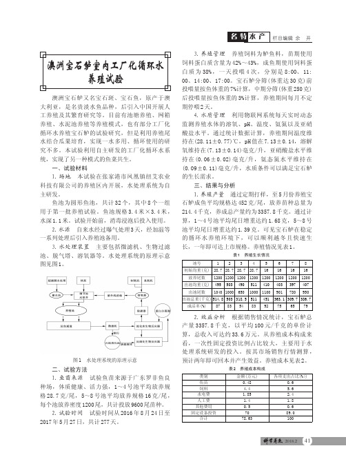 澳洲宝石鲈室内工厂化循环水养殖试验