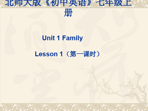 北师大版英语七年级上册Unit 1《Lesson 1 Photos of Us》课件