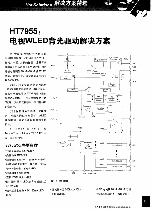 HT7955：电视WLED背光驱动解决方案