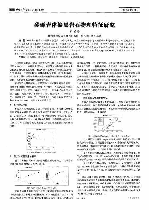 砂砾岩体储层岩石物理特征研究