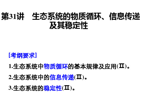 高考生物必修3人教版第31讲5.3生态系统的物质循环、信息传递及其稳定性课件
