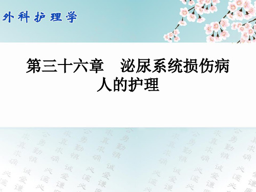 36第三十六章-泌尿系统损伤病人的护理课件