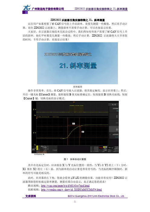 ZDS2022示波器百集实操特辑之21：斜率测量