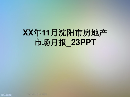 XX年11月沈阳市房地产市场月报_23PPT