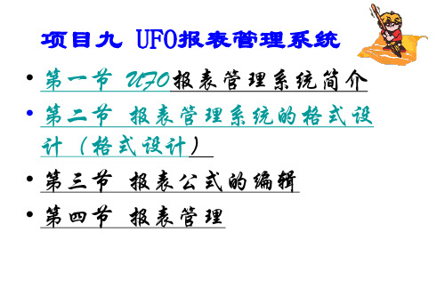 第五章UFO报表管理系统介绍