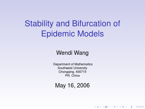 Bifurcation in epidemic models