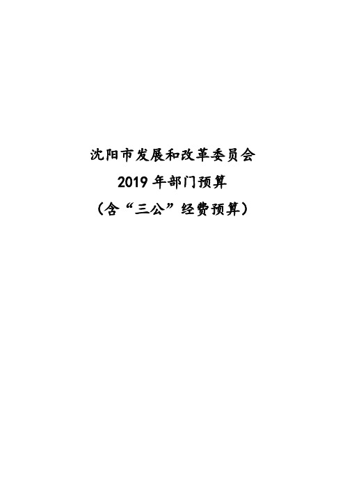 沈阳市发展和改革委员会2019年部门预算.doc